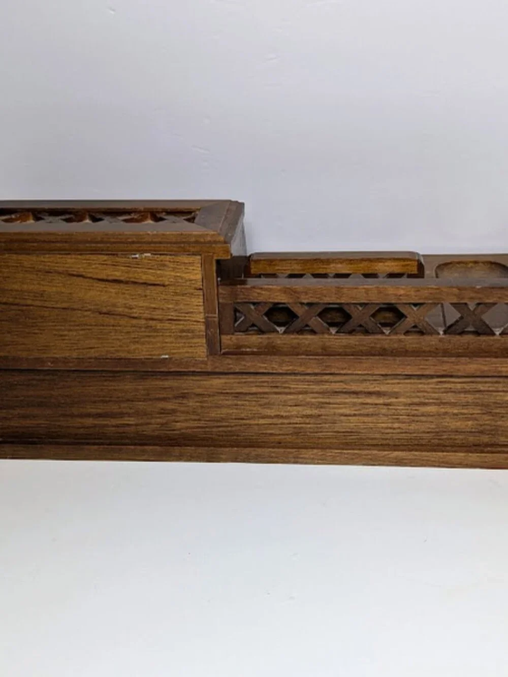 Vintage Wooden Roll Top Desk Valet Organizer